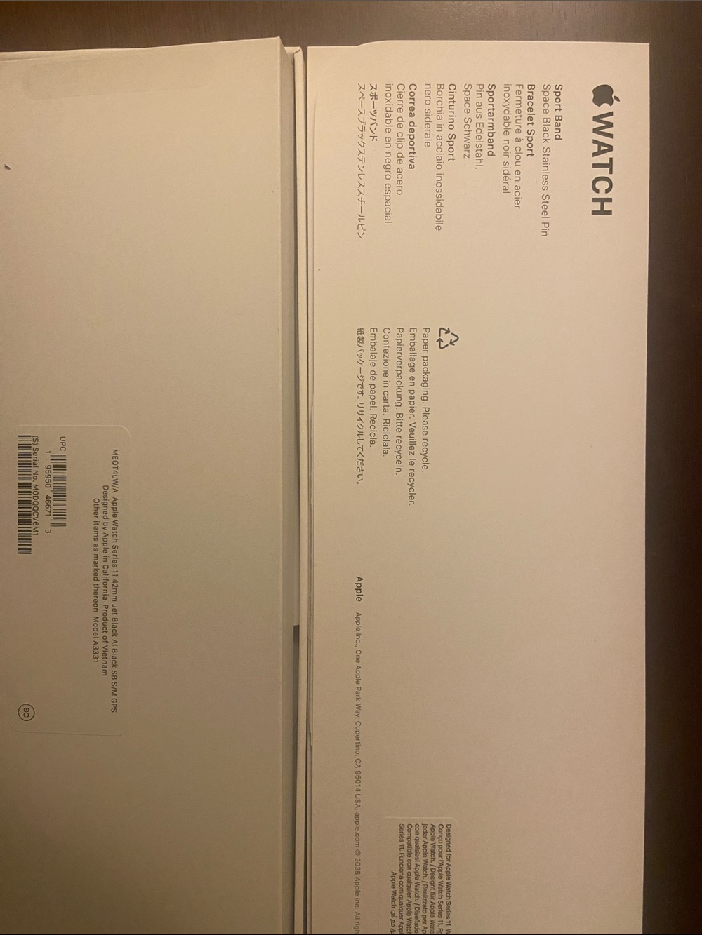 Apple Watch series 11 42MM jet black AI black SB S/M  GPS - Picture 5 of 11